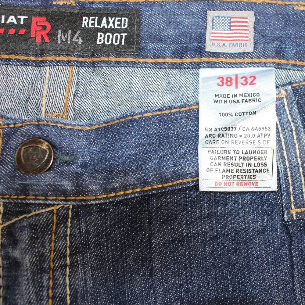 Ariat M4 Fire Resistant Workhorse Relaxed Boot Cut Denim Jeans Size 38